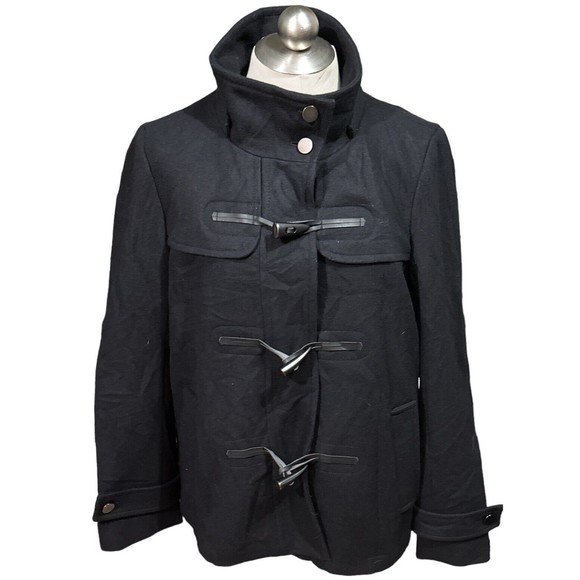 Gap Womans Wool Toggle Coat Duffle Jacket Size L Collared‎ Vintage - Picture 5 of 5
